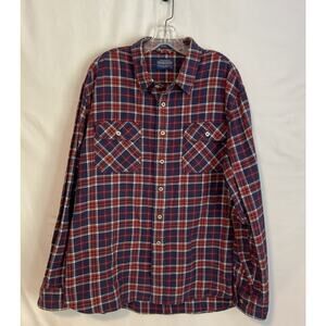 Pendleton Burnside Shirt XXL Navy and Red Plaid